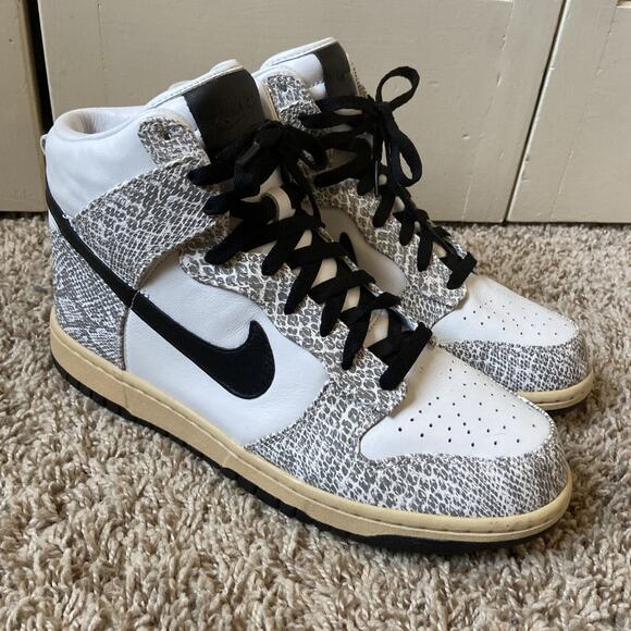 RARE 2013 Nike Dunk High SP Cocoa Snake White 624512-010 Men's Size 10